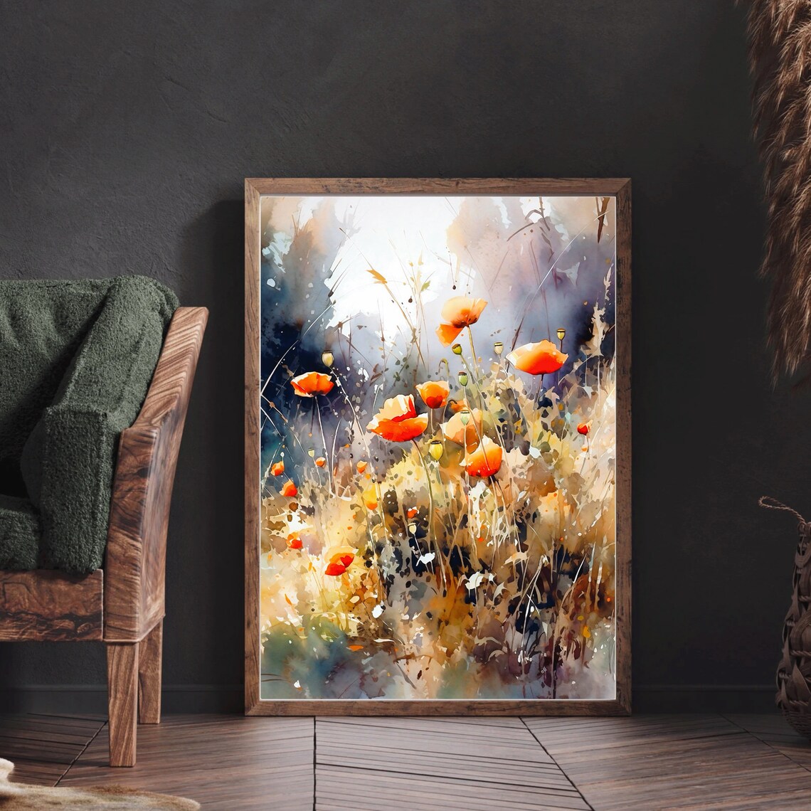 Poppy Field Botanical Art Print, Meadow Flowers - Image 4