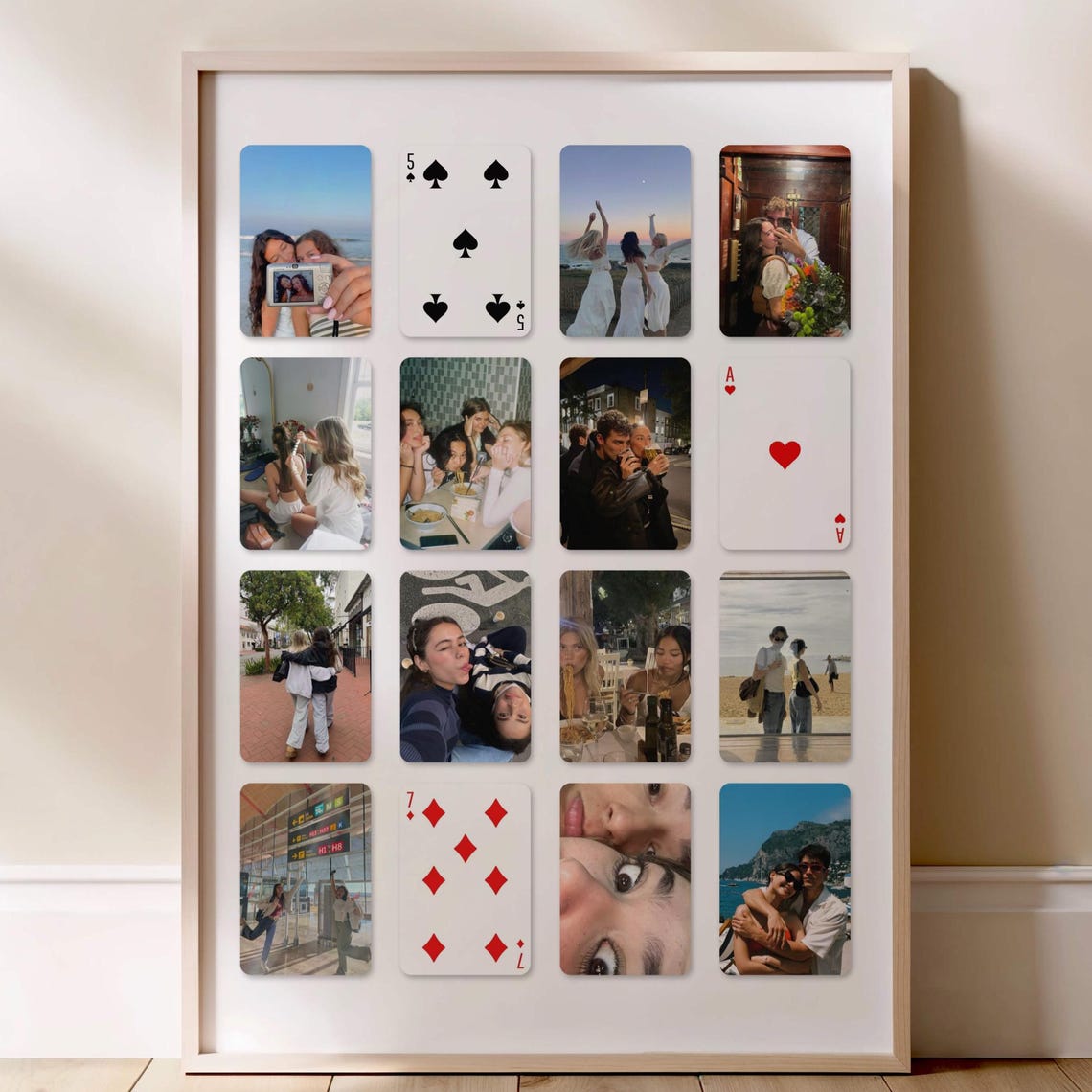 Custom Playing Cards Photo Collage Friendship Memory Grid Poster