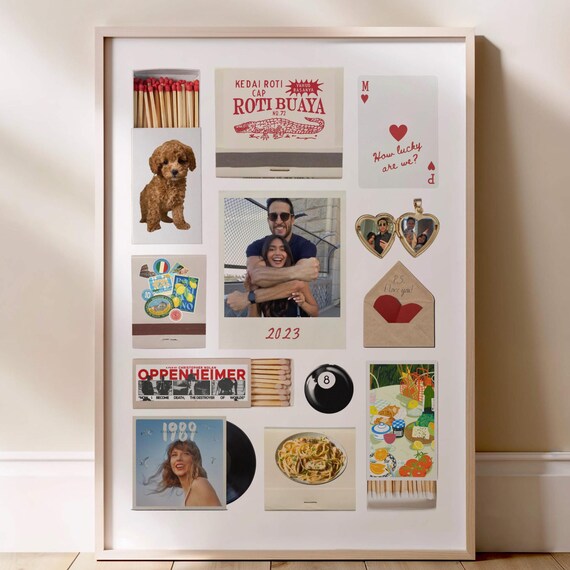 Matchbox Matchbook Couples Custom Poster Personalized Anniversary Valentines Birthday Gift Canva Template Neutral Dorm Wall Decor