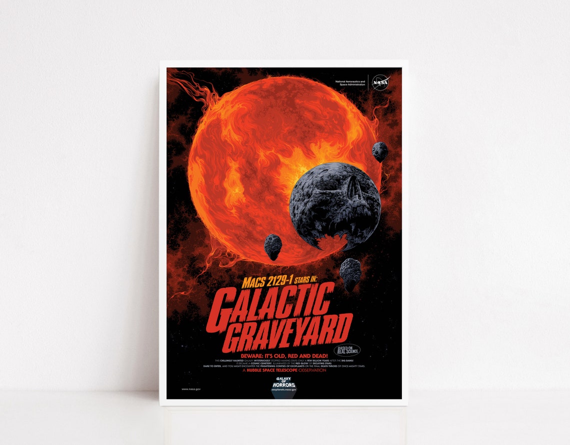 NASA Galactic Graveyard MACS 2129 1 Red Dead Star Horror Poster