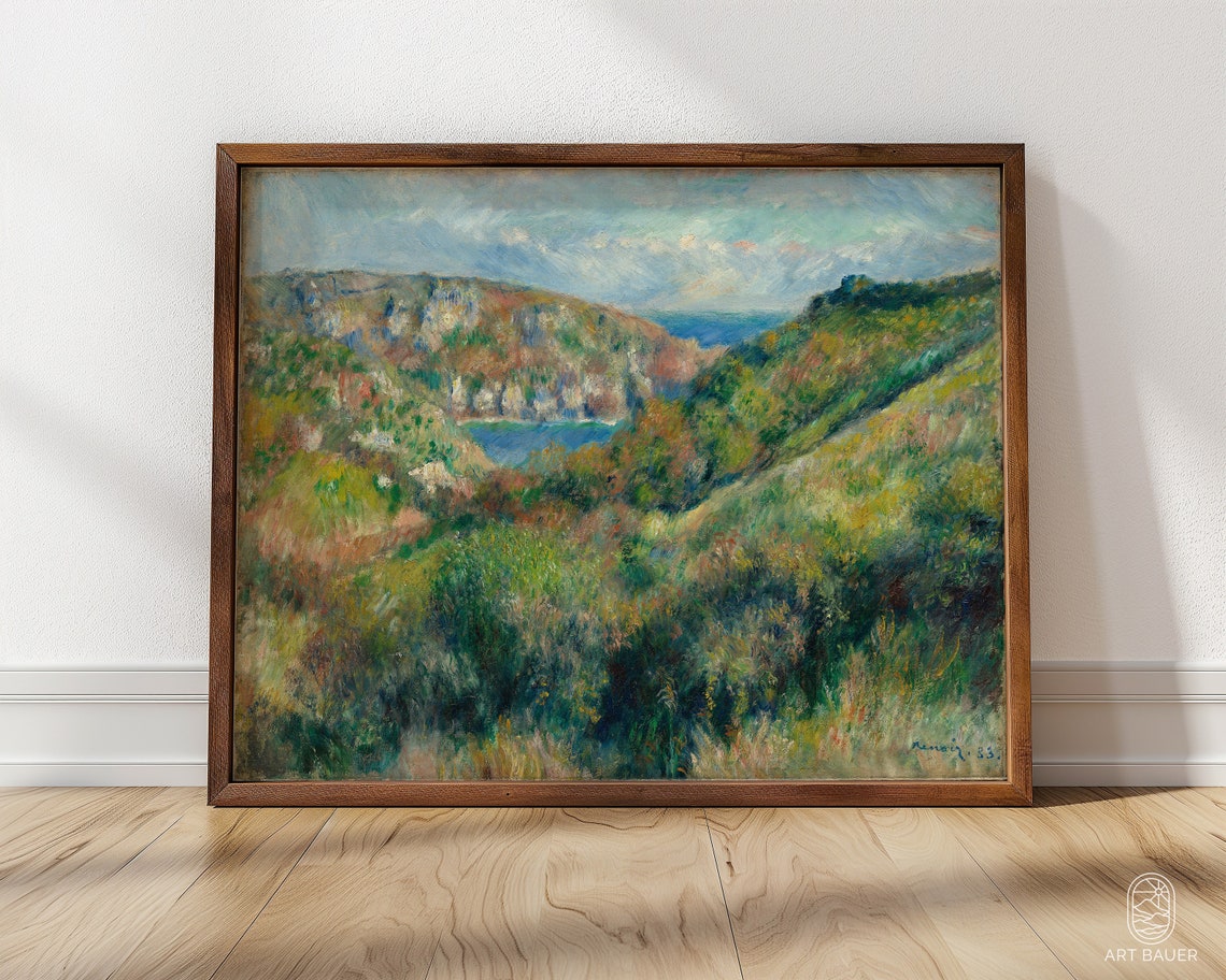 Renoir Guernsey Hills Rolling Coast Bay View Rocky Cliffs Poster
