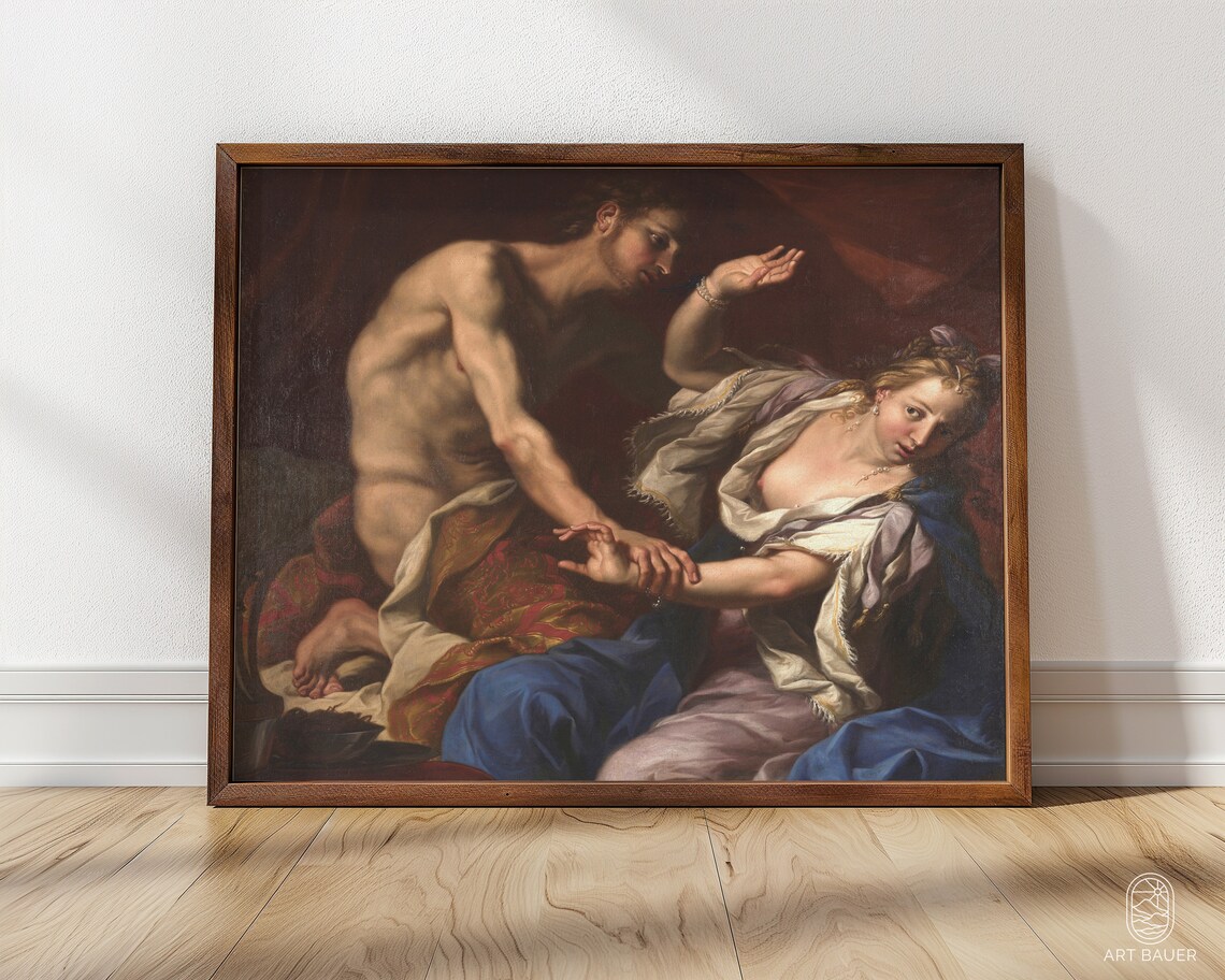 Guercino 1650 Amnon and Tamar Italian Baroque Painting Drama Art Print - Image 3