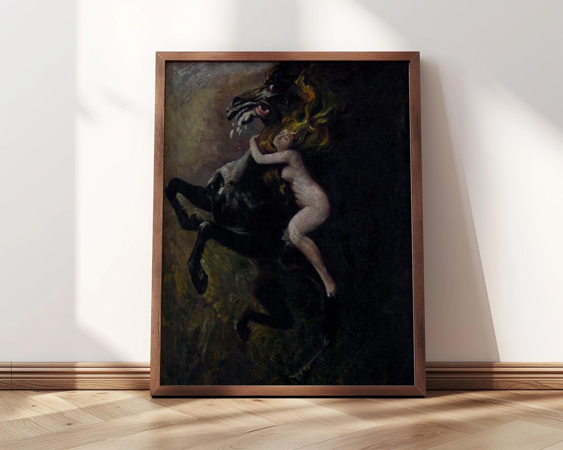 Wladyslaw Podkowinski Frenzy 1894 Rearing Black Horse Dramatic Poster - Image 2