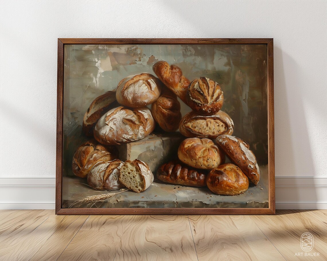 Bread Variety Gourmet Bakery Illustration Art Print