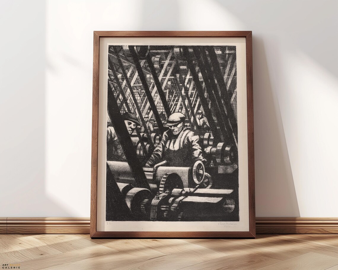 Making The Engine, Christopher Nevinson 1917 Art Print - Image 4