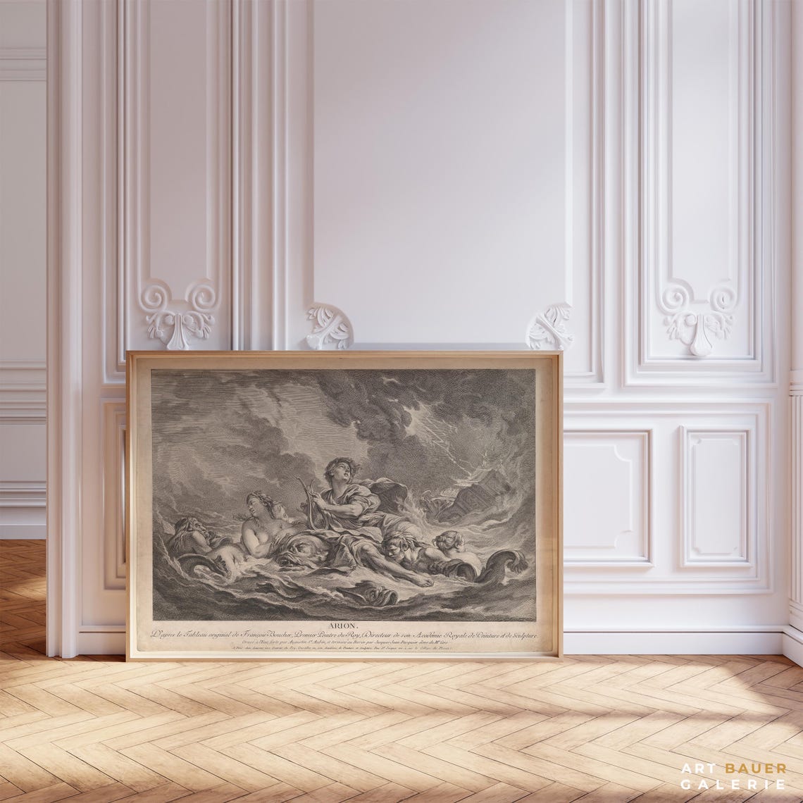 Francois Boucher Arion 1763 Engraving Sea Rescue Mythology Art Poster - Image 2