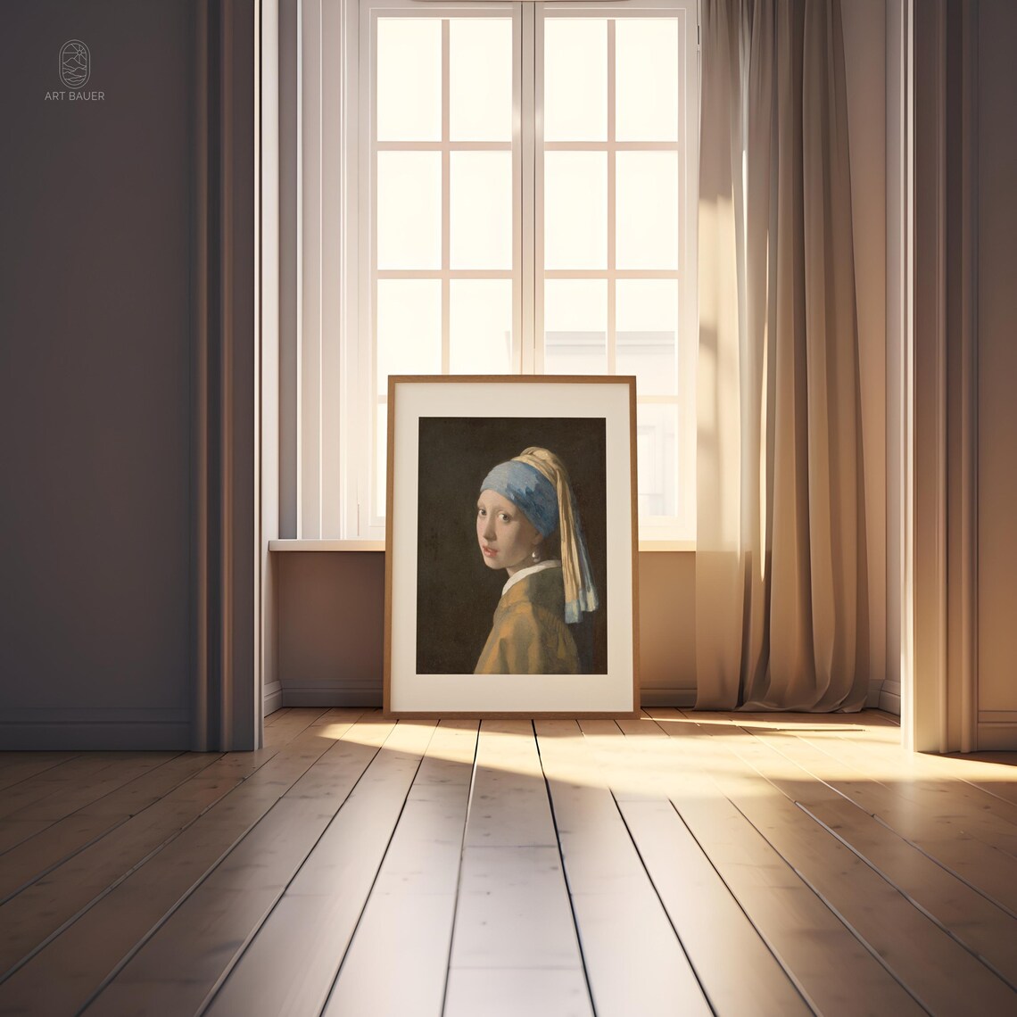 Vermeer Girl With Pearl Earring Blue Turban Iconic Portrait Classic Poster - Image 3