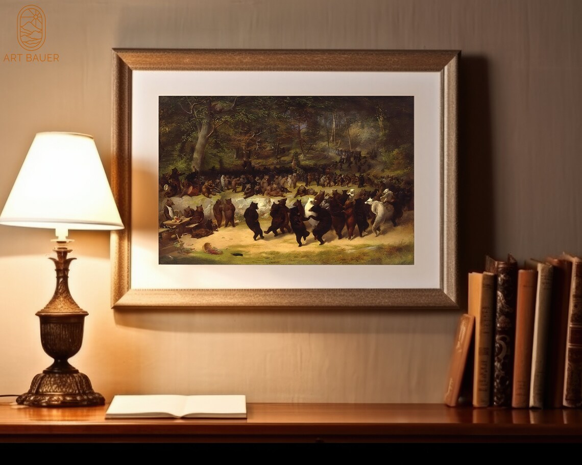 Bear Dance by William Beard, Vintage Folk Art Print - Image 2