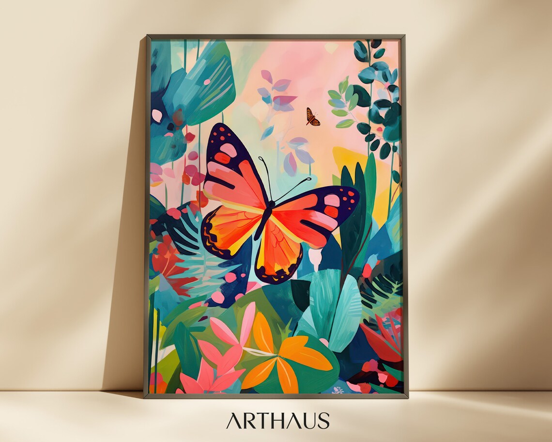 Butterfly Art Print, Maximalist Eclectic Decor