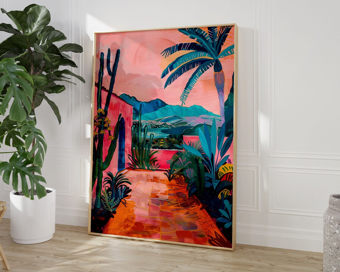 Pink Mexican Travel Poster, Dopamine Decor - Image 3