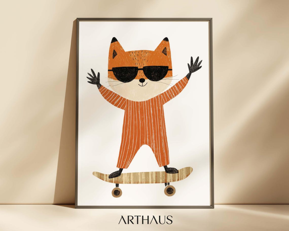 Nursery Fox Kids Room Decor Art Print
