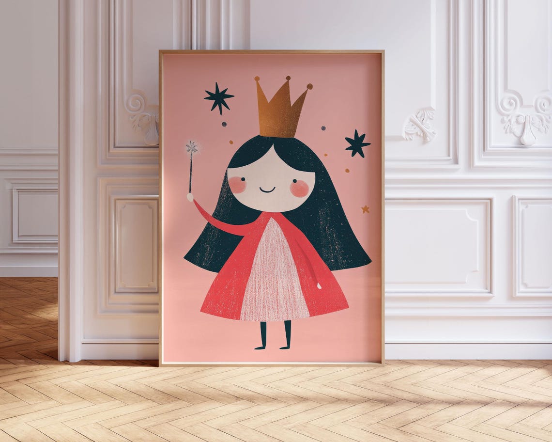 Kids Fairy Wall Art Room Decor Cute Boho Toddler Animal Playful Childrens