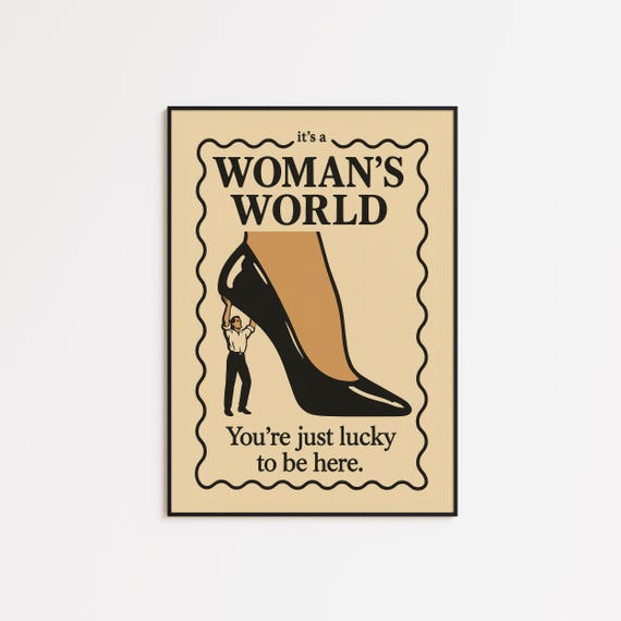 Its A Womans World Bold Feminist Retro Power Poster