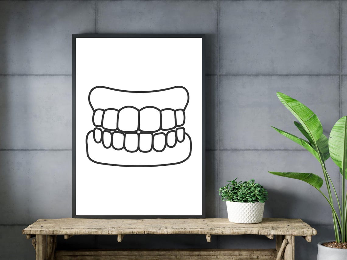 Smiling Teeth Line Art Minimalist Dental Office Wall Decor Poster - Image 3