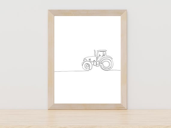 Tractor Line Art Farming Line Art Minimal Farmhouse Farming Wall Art Farmhouse Wall Art Tractor Sketch Farmer Line Art Gift For Farmer