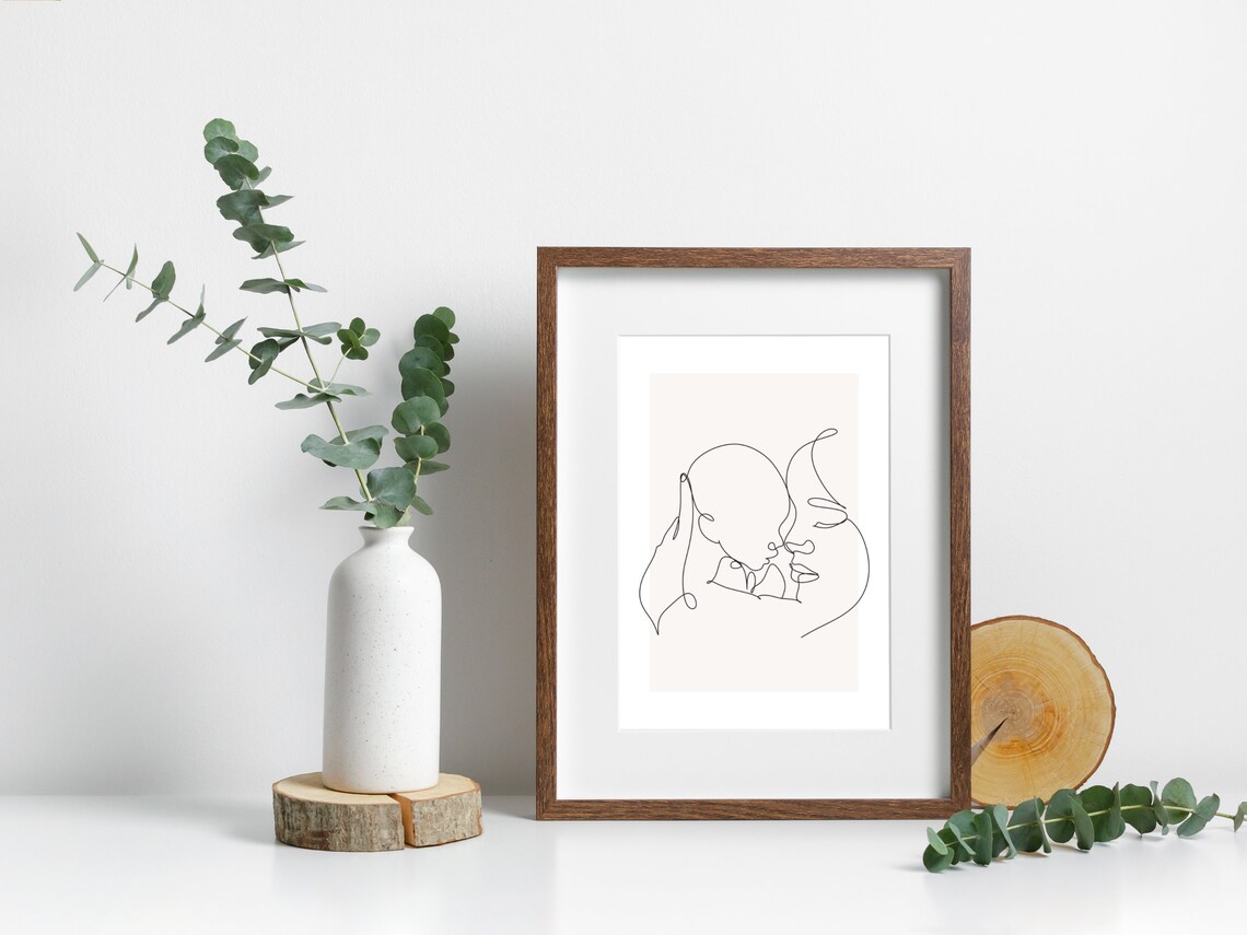 Mother And Baby Line Art, Nursery Wall Decor Print - Image 3