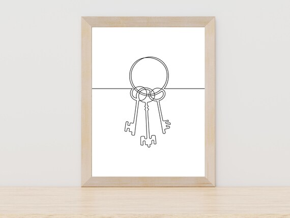 Keys On Ring Line Art