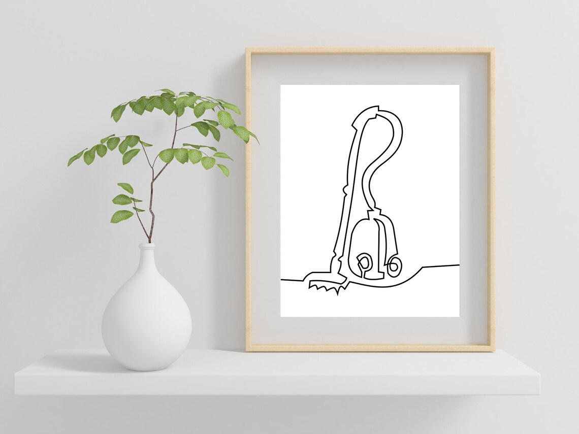Vacuum Cleaner One Line Drawing Minimalist Laundry Room Decor Poster - Image 2