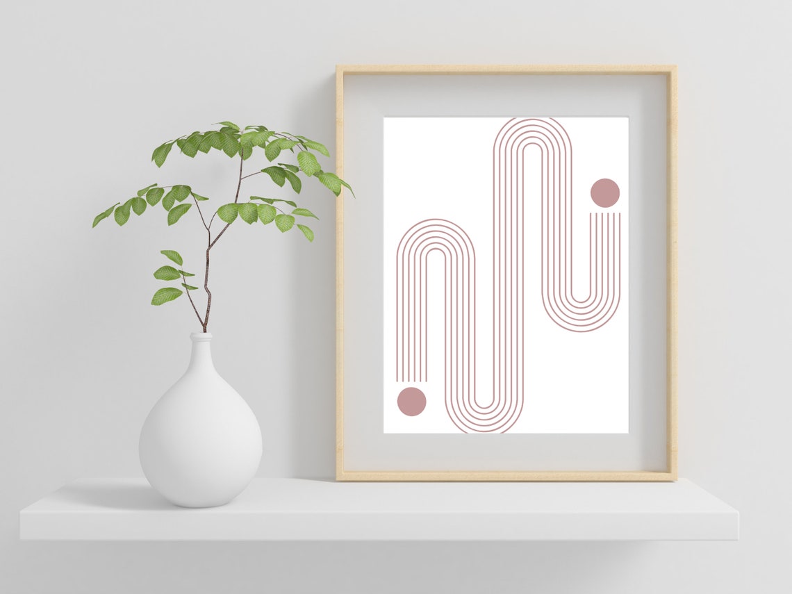Abstract Terracotta Squiggle Lines Modern Boho Gallery Poster - Image 2