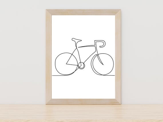 Bicycle Line Art Minimalist Cycling Art Print