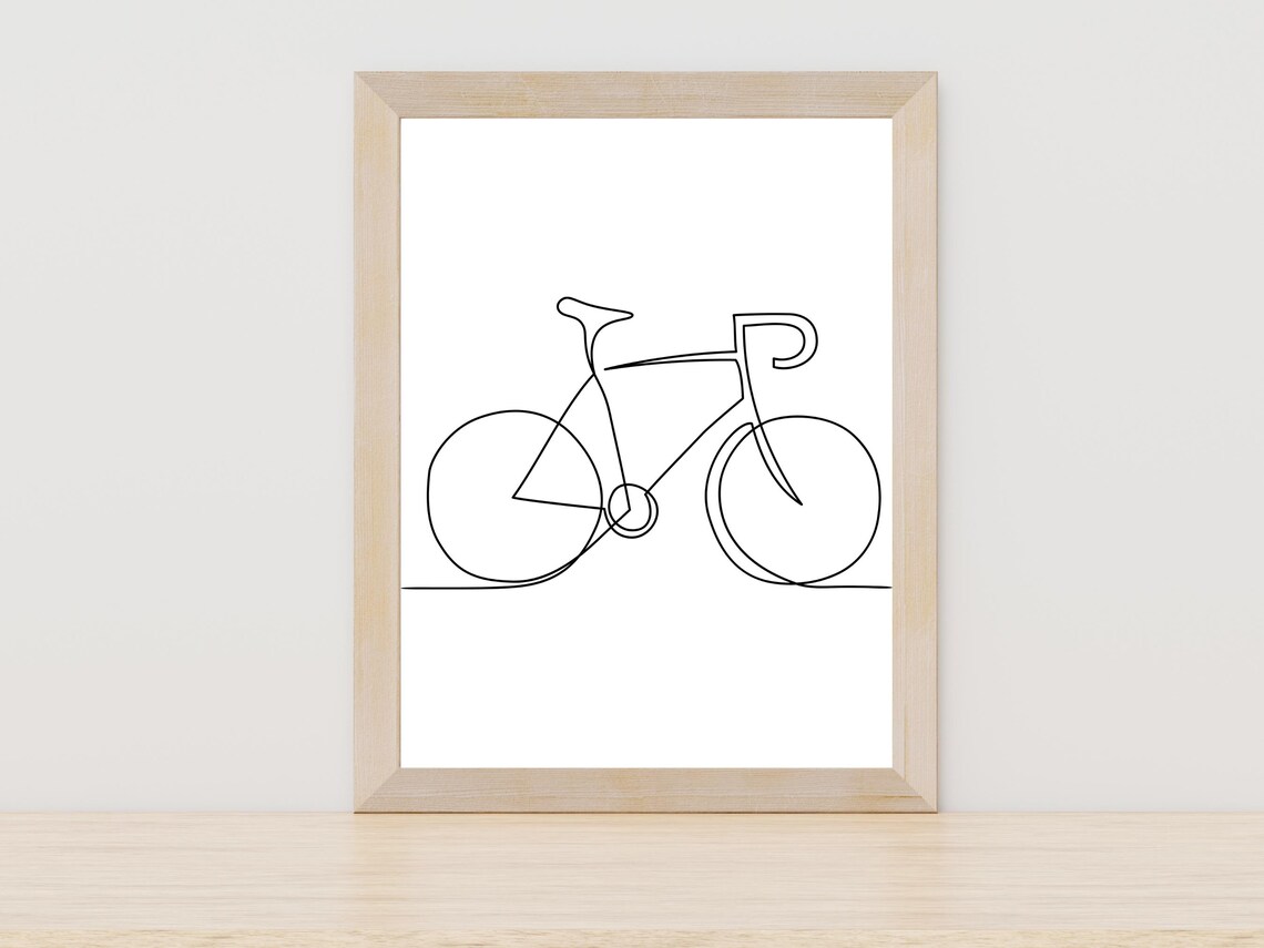 Bicycle Line Art Minimalist Cycling Art Print