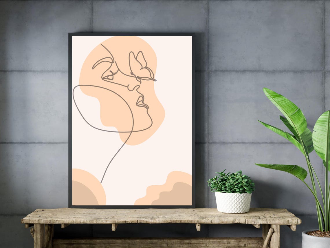 Abstract Woman Line Art With Butterfly Modern Minimalist Poster - Image 3