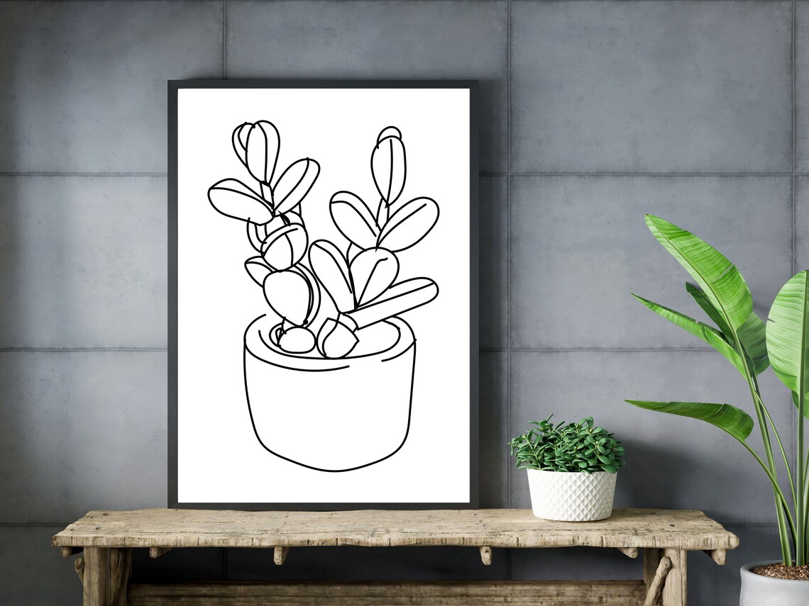 Plant Line Drawing Botanical Wall Art, Minimal Art Print - Image 3