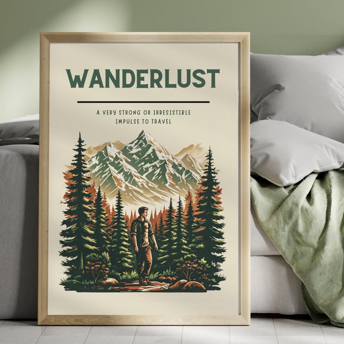 Outdoorsy Art Print Wanderlust Print Motivational Poster Adventure Awaits Mountain Wall Art Forest Print Adventure Art Nature Walk - Image 4