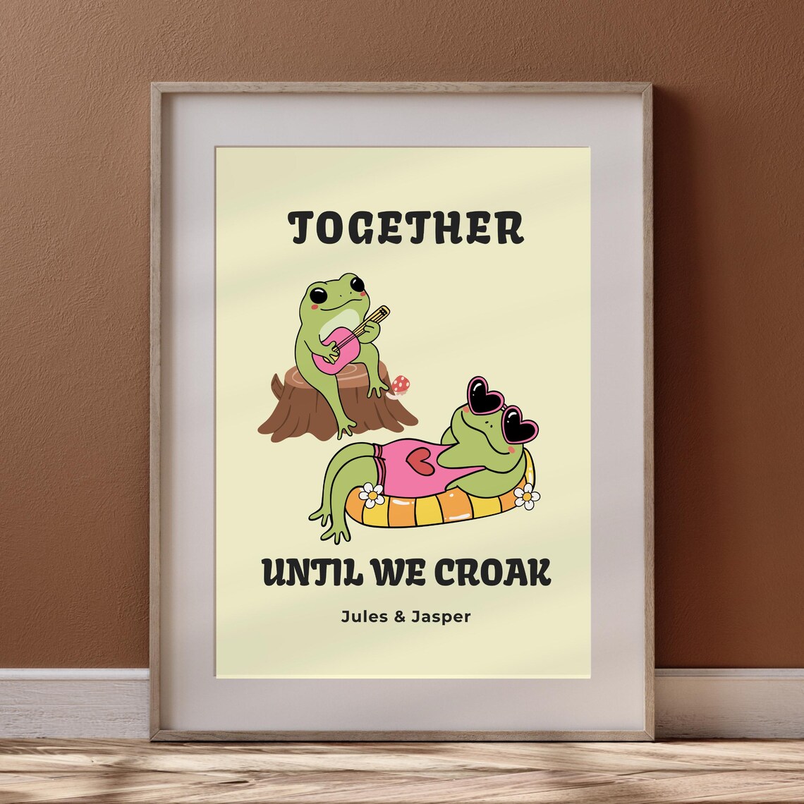 Cute Frog Couple Retro Love Poster, Wedding Gift - Image 3