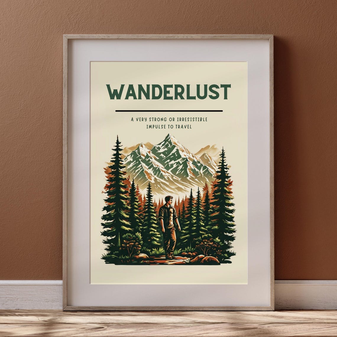 Outdoorsy Art Print Wanderlust Print Motivational Poster Adventure Awaits Mountain Wall Art Forest Print Adventure Art Nature Walk - Image 3