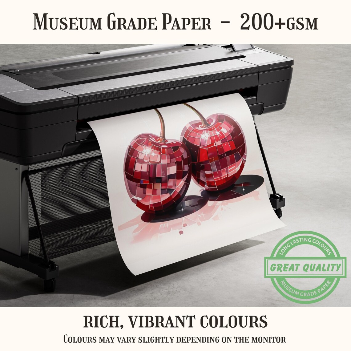 Cherry Disco Ball Print, Retro Kitchen Poster - Image 3