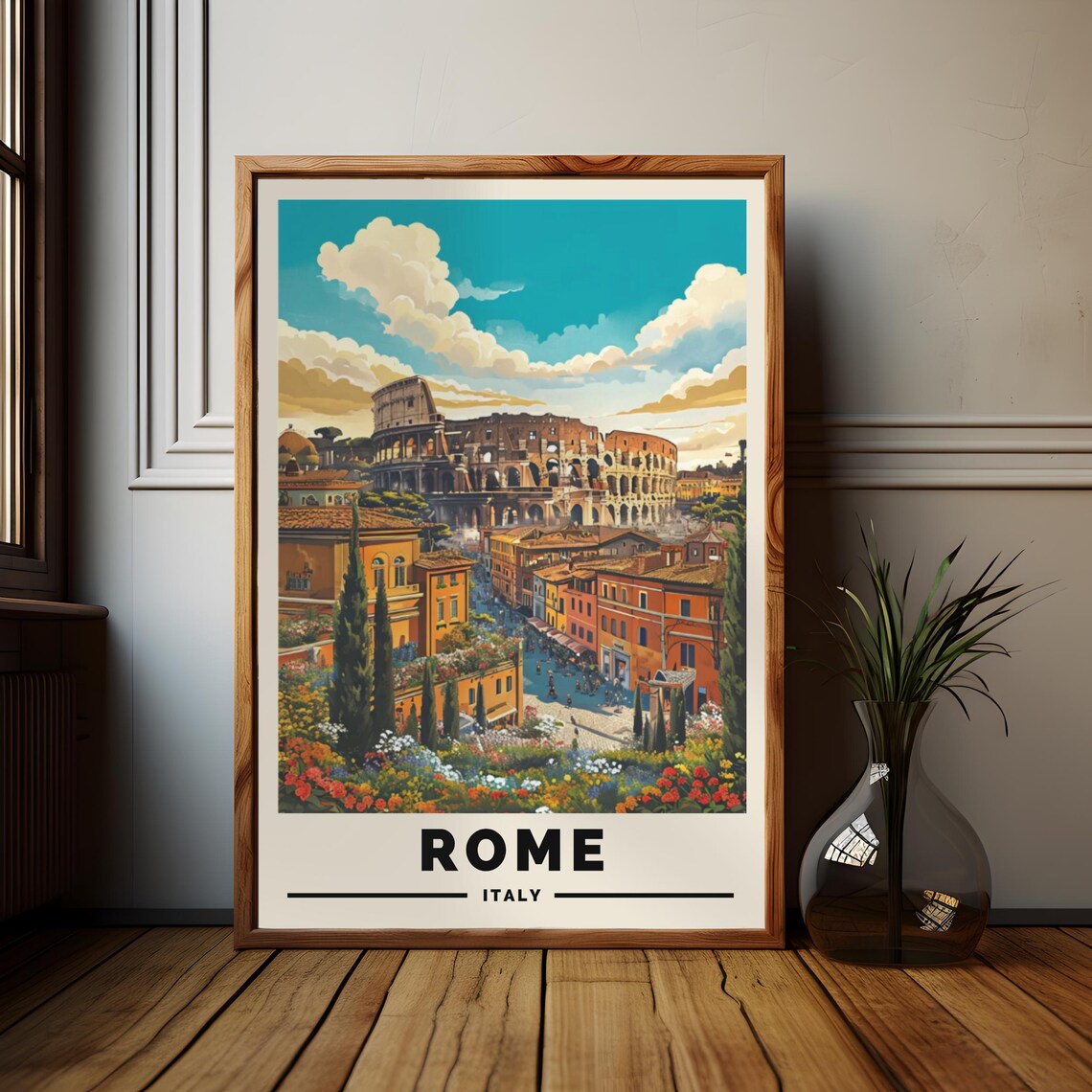 Rome Travel Print, Mediterranean Italy Travel Poster - Image 2