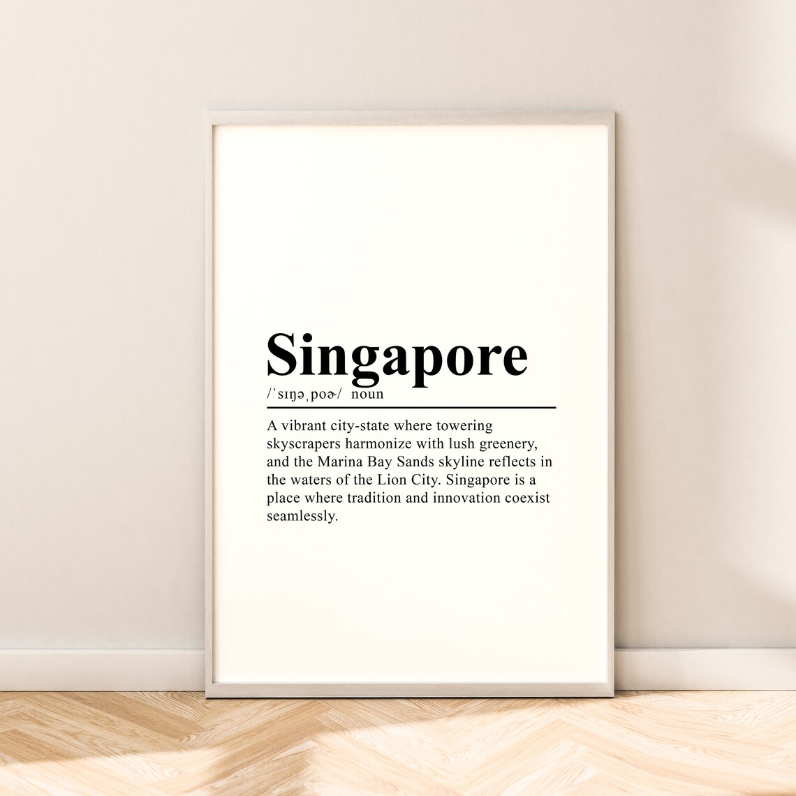 Singapore Definition Poster Singapore Travel Print Singapore Wall Art Singapore Wall Print Minimalist Singapore Art Singapore Gift