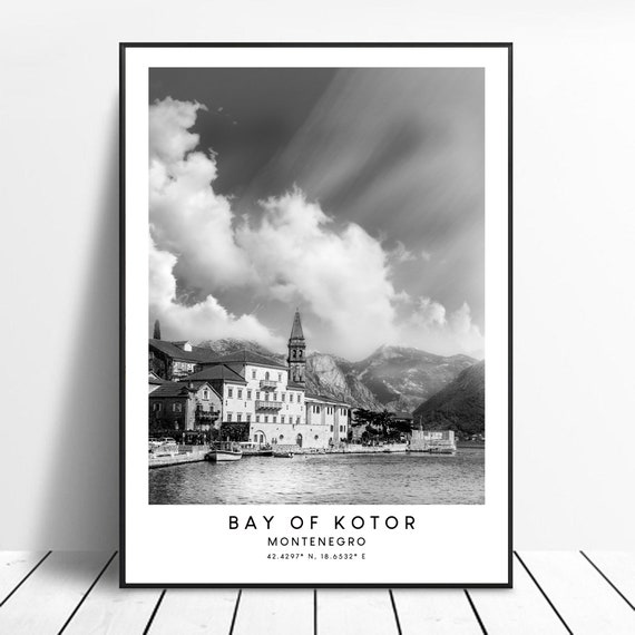 Bay Of Kotor Minimalist Travel Poster, Montenegro