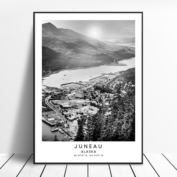 Juneau Minimalist Travel Poster, Alaska City View