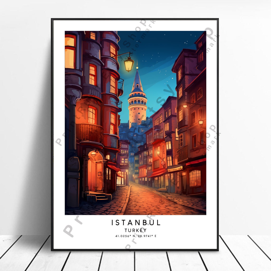 Istanbul Travel Print Colourful Poster Minimalist Turkey Wall Art Home Dcor Gift