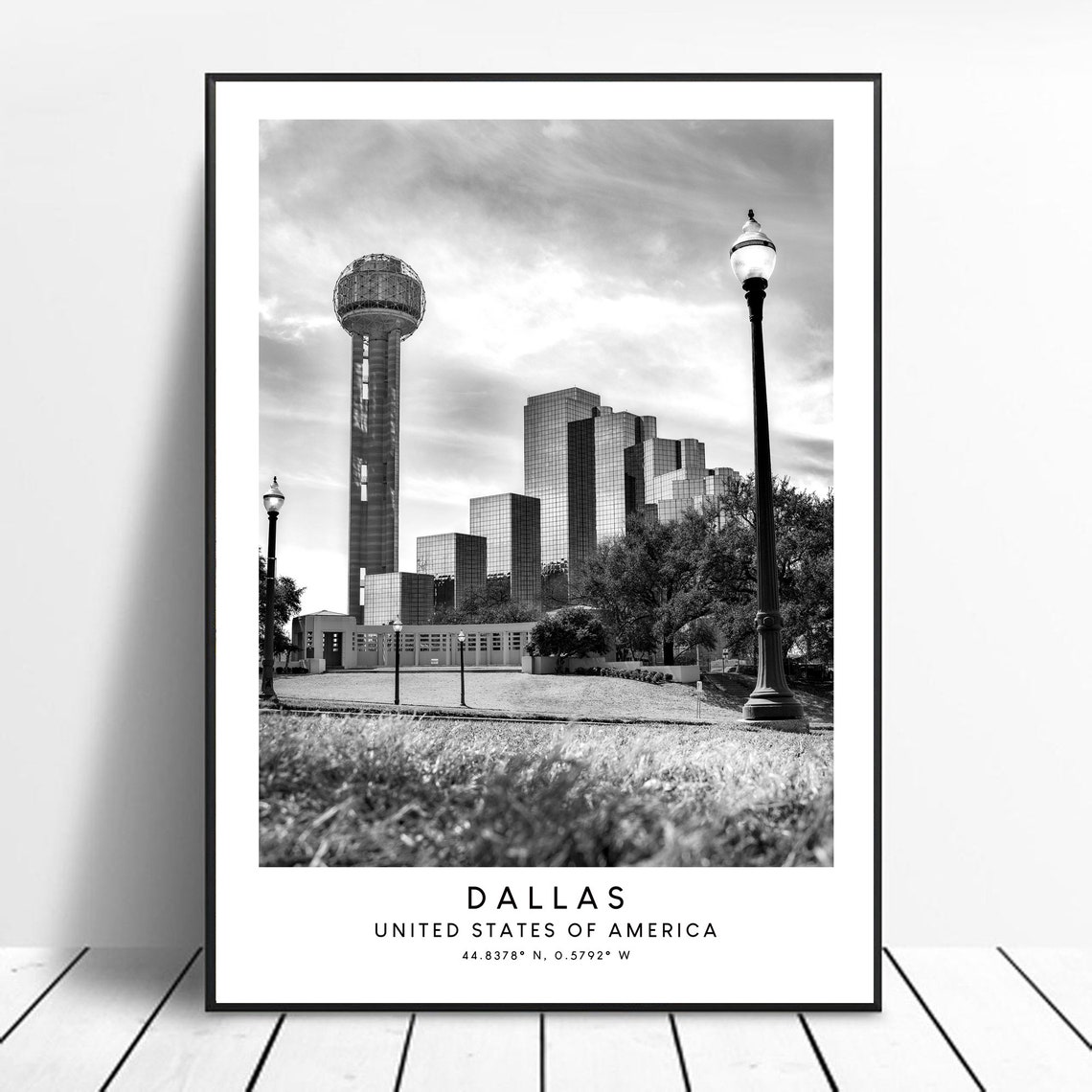 Dallas Travel Print Black And White Dallas Poster Dallas City Wall Art Minimalist Dallas Wall Print Dallas Texas Print Dallas Gift Art