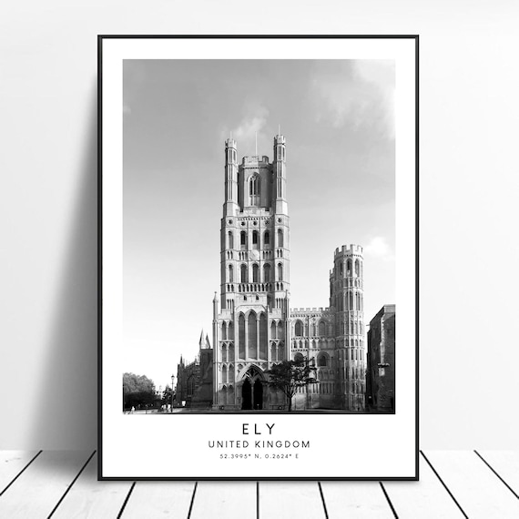 Ely Cathedral Minimalist Travel Poster, Ely City