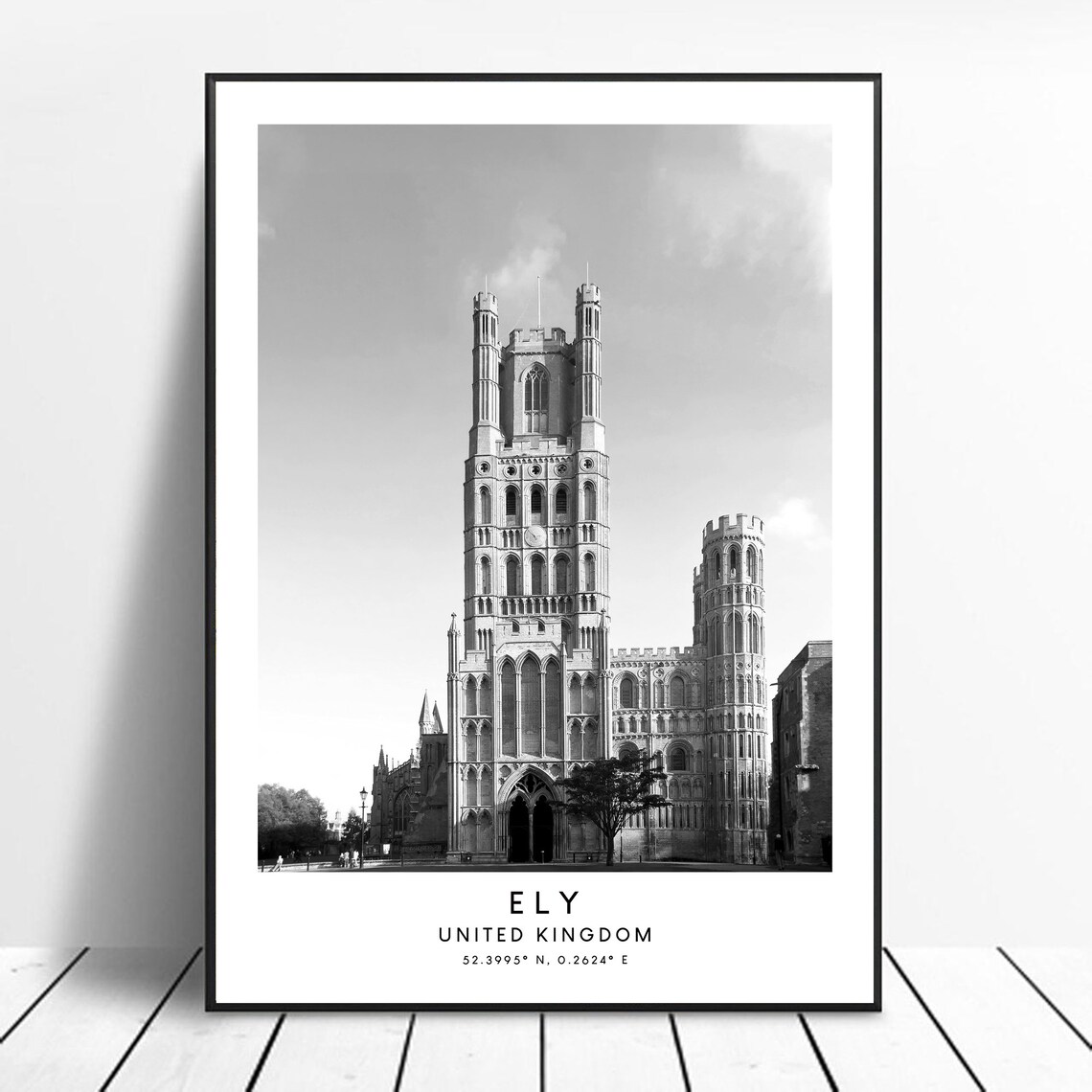 Ely Cathedral Minimalist Travel Poster, Ely City