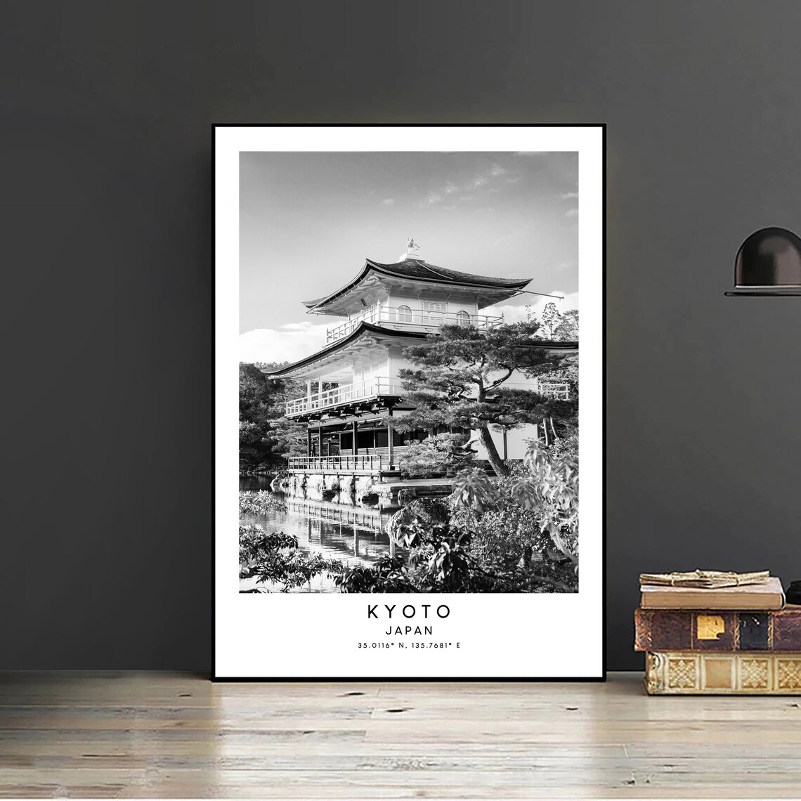 Kyoto Japan Minimalist Travel Poster, Black and White - Image 2