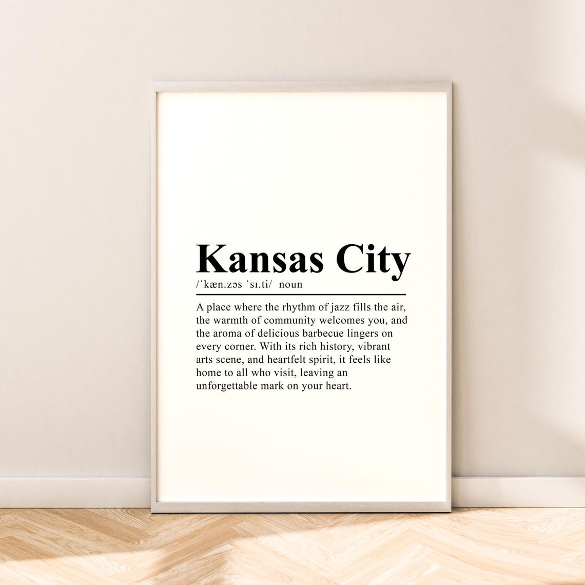 Kansas City Travel Print Wall Art Kansas City Missouri Print Wall Hanging Kansas City Poster Kansas City Home Dcor Gift Dictionary Print