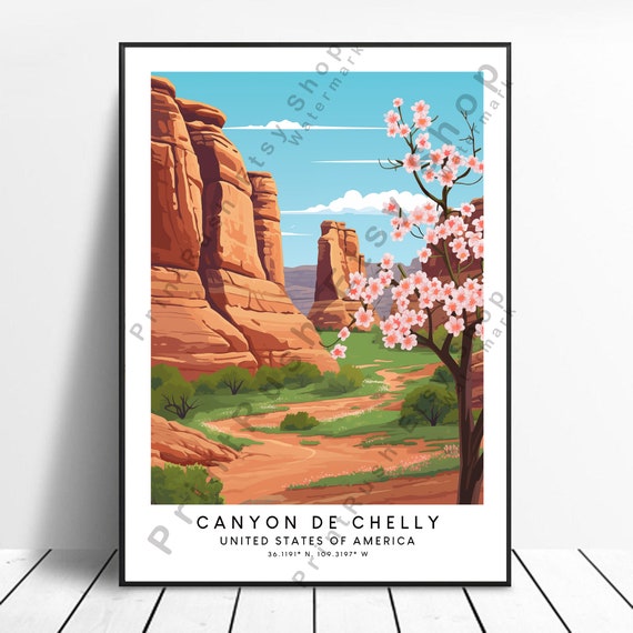 Canyon De Chelly Travel Print Colourful Wall Art Poster Minimalist Home Dcor Gift