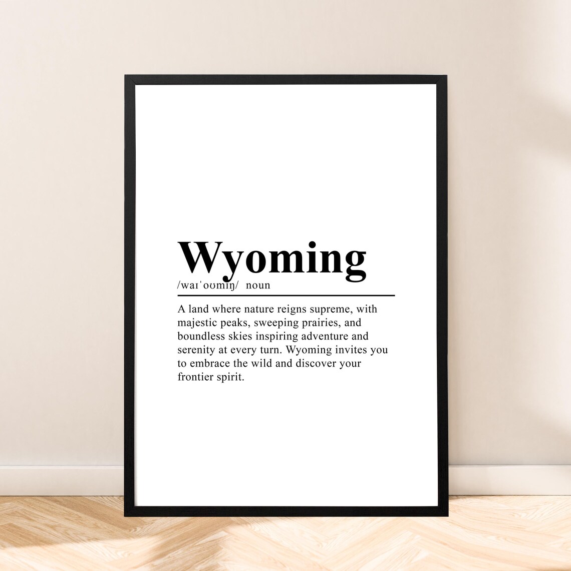 Wyoming State Print Wyoming Wall Art Wyoming Poster Dictionary Print Minimalist Wyoming Wall Poster Wyoming Wall Quote Home Art Gift