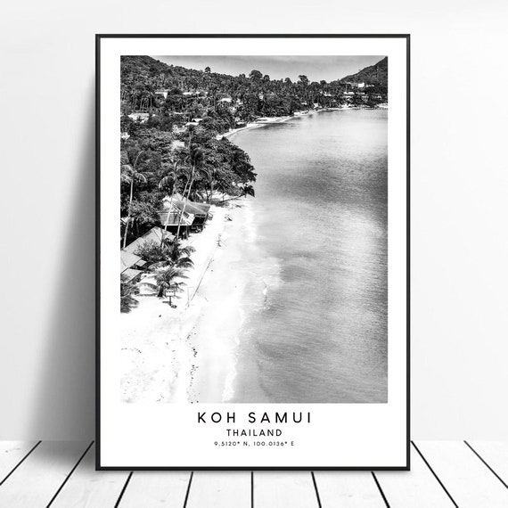 Ko Samui Travel Poster, Minimalist Art Print