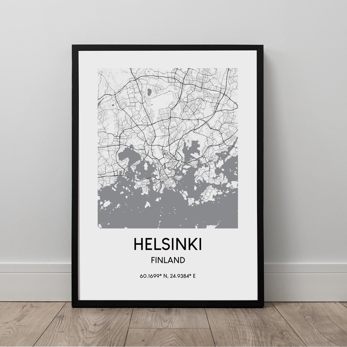 Helsinki Map Print Poster Finland Wall Art Travel Dcor Gift