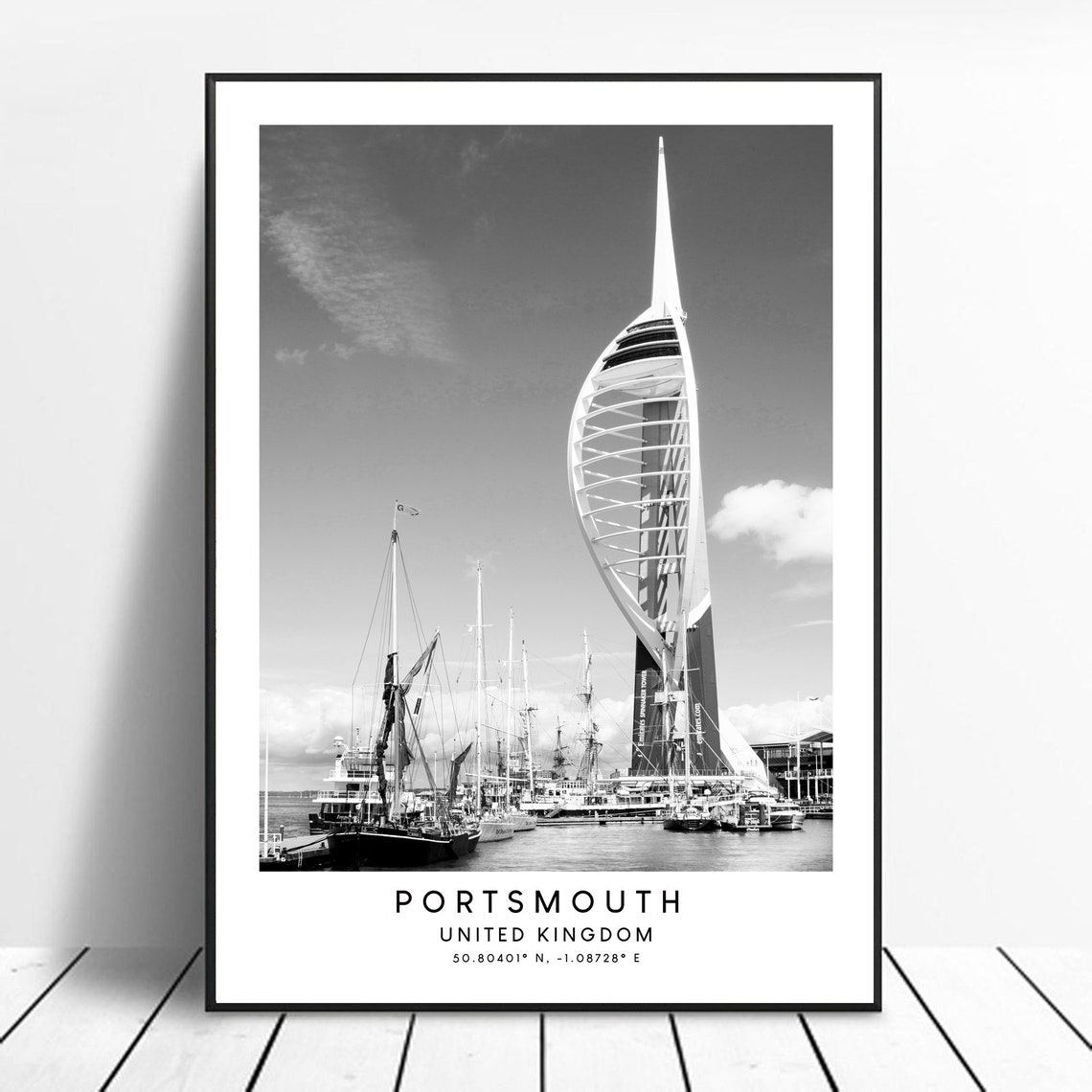 Portsmouth Travel Print Portsmouth Wall Art Print Black And White Portsmouth Home Dcor Portsmouth Print Art Portsmouth Gift Print