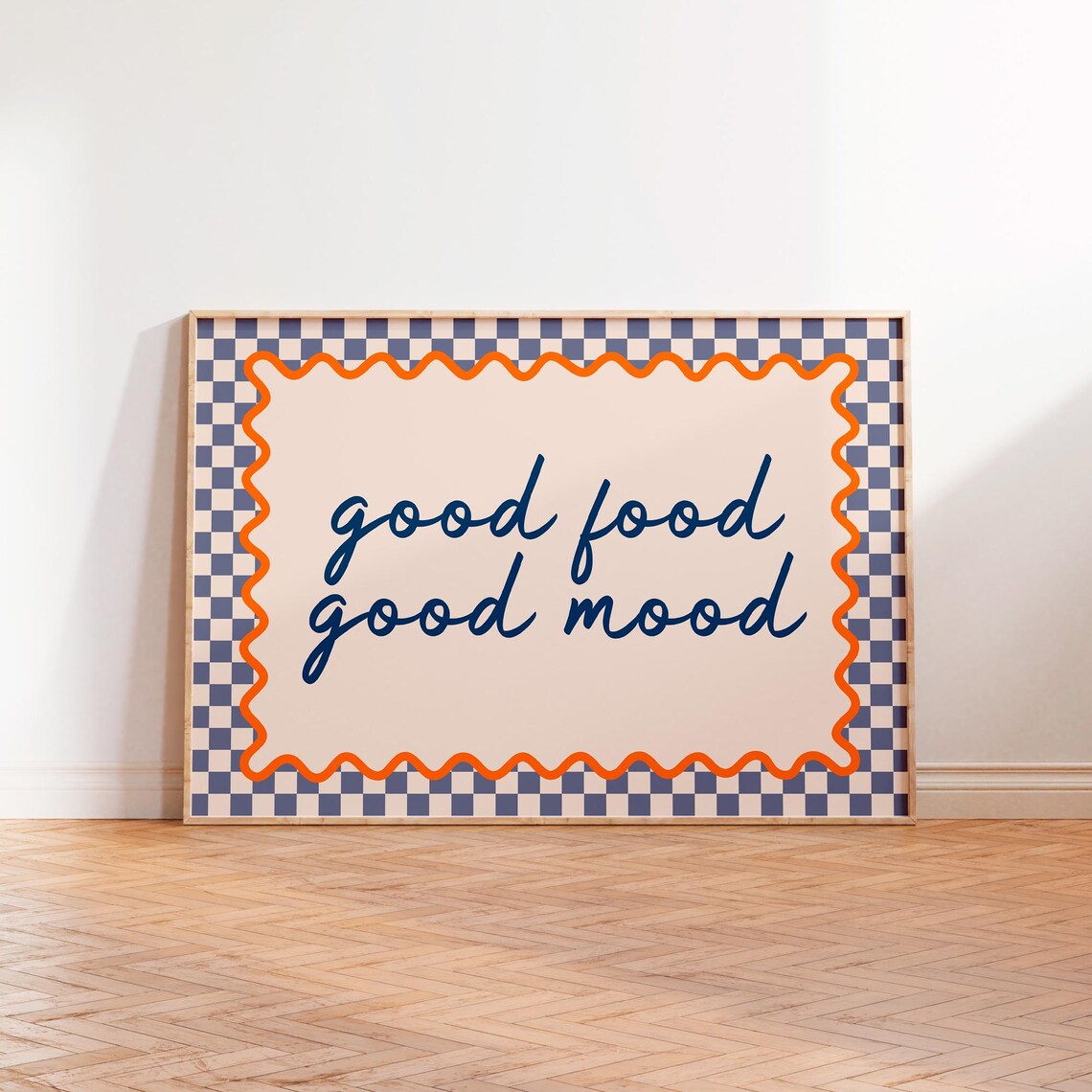 Good Food Good Mood Quote, Retro Kitsch Kitchen Art Print - Image 2