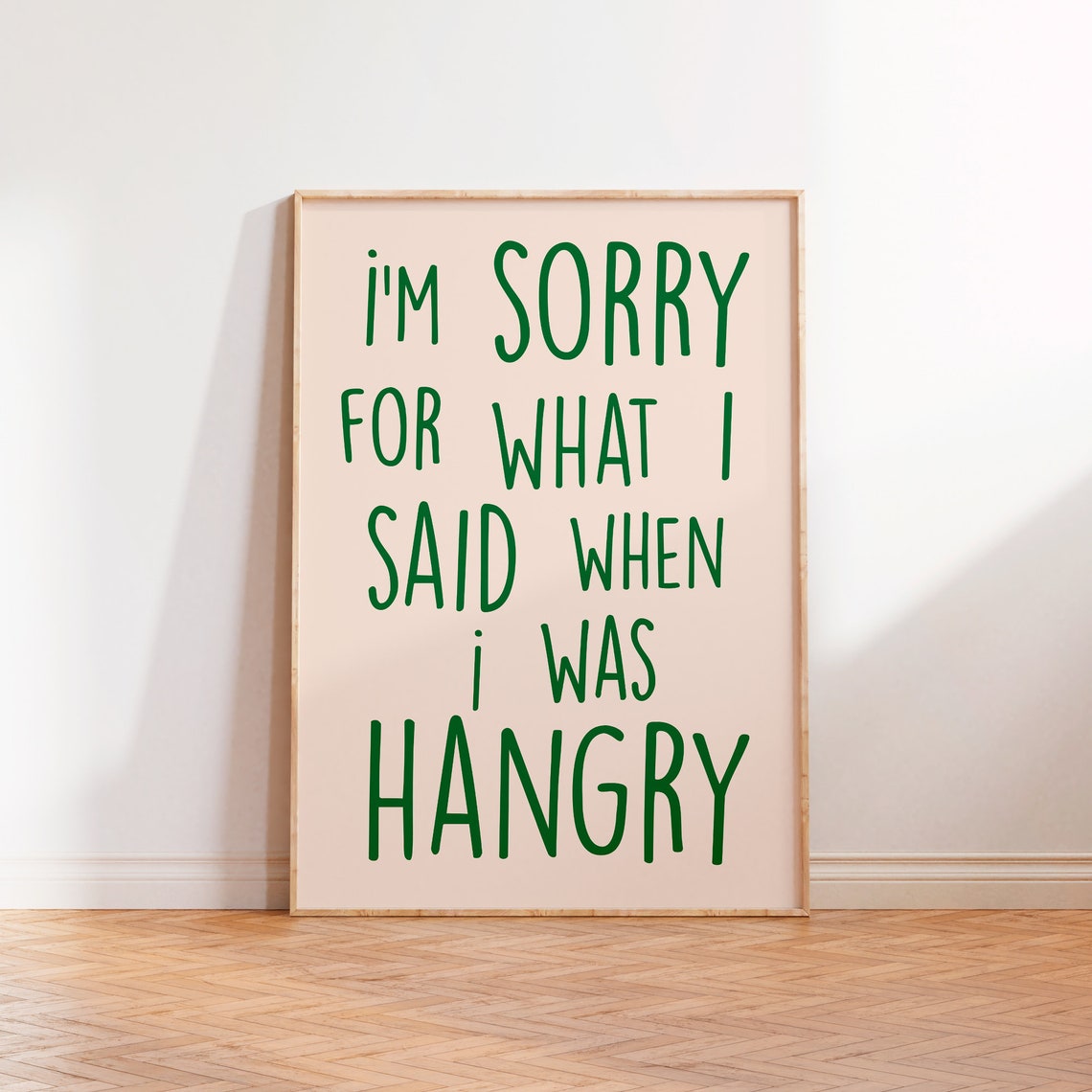 Im Sorry For What I Said When I Was Hangry Wall Print Funny Kitchen Prints Foodie Cafe Cake Bakery Unframed A5 A4 A3 Typography Print - Image 2