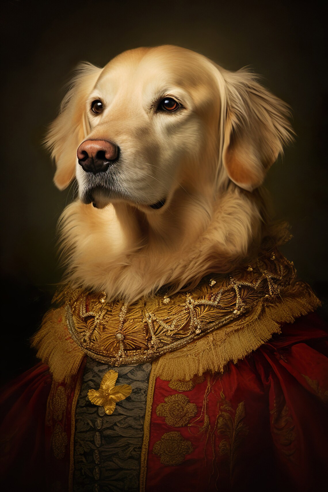 Aristocratic Golden Retriever Renaissance Dog Art Print