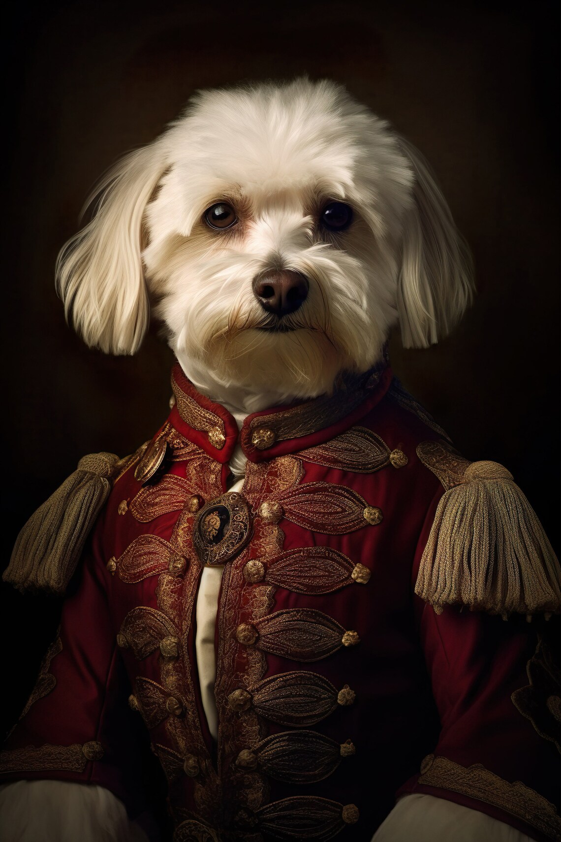 Aristocratic Havanese Funny Dog Portrait Art Print